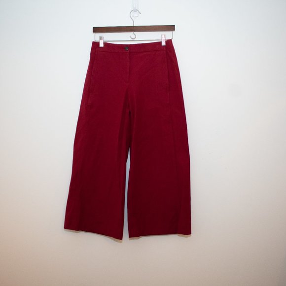 Ann Taylor Wide Leg Palazzo Pants Deep Rust Red Size 0 - Picture 2 of 4